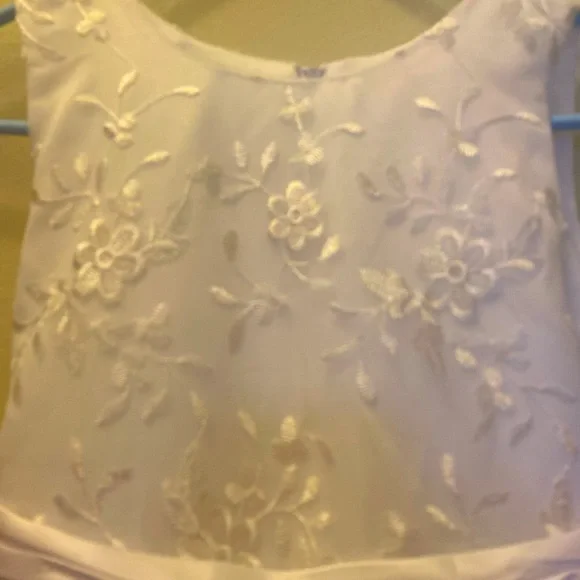 Girls Pink Butterfly-white dress embroidered flowers size 12 - Picture 4 of 7
